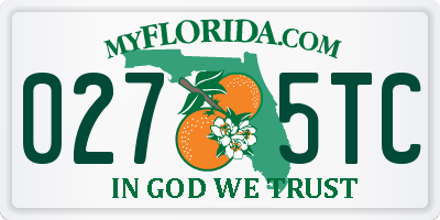 FL license plate 0275TC