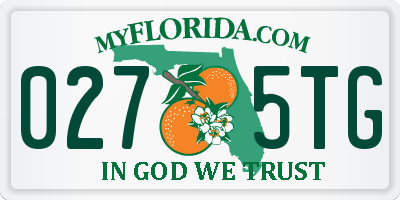 FL license plate 0275TG