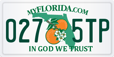 FL license plate 0275TP