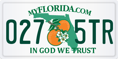 FL license plate 0275TR