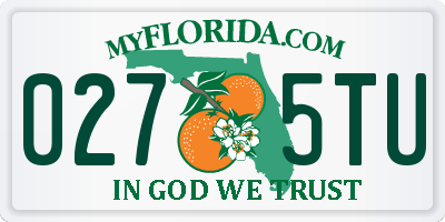 FL license plate 0275TU