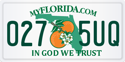 FL license plate 0275UQ