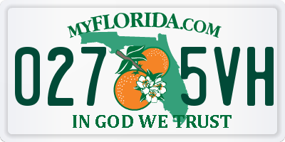 FL license plate 0275VH