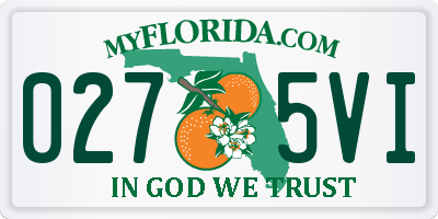 FL license plate 0275VI