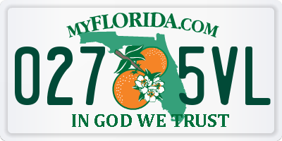FL license plate 0275VL