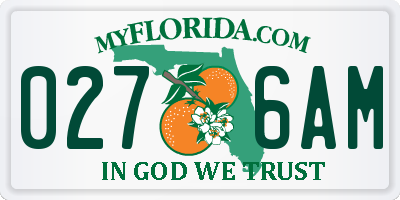 FL license plate 0276AM