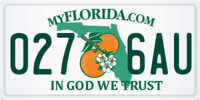 FL license plate 0276AU