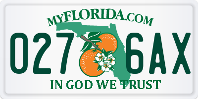 FL license plate 0276AX