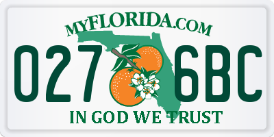 FL license plate 0276BC