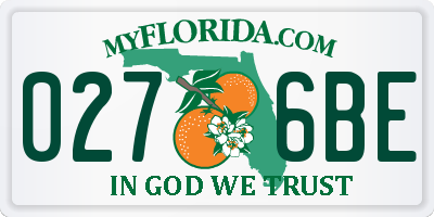 FL license plate 0276BE