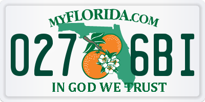 FL license plate 0276BI