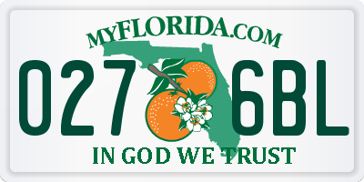 FL license plate 0276BL