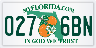 FL license plate 0276BN