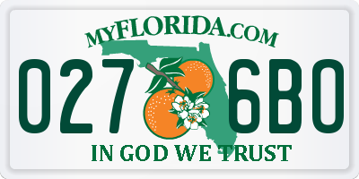 FL license plate 0276BO
