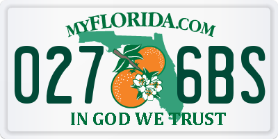 FL license plate 0276BS