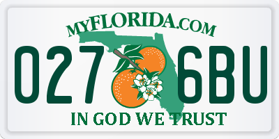 FL license plate 0276BU