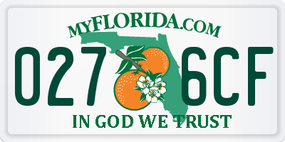FL license plate 0276CF