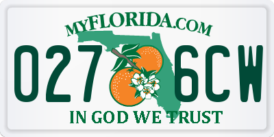 FL license plate 0276CW
