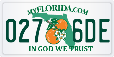 FL license plate 0276DE