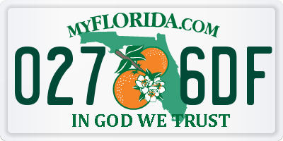 FL license plate 0276DF