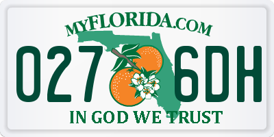 FL license plate 0276DH