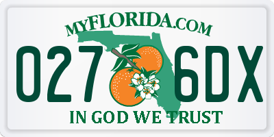 FL license plate 0276DX