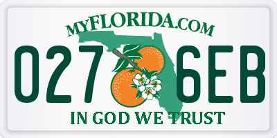 FL license plate 0276EB