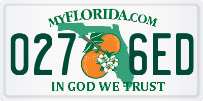 FL license plate 0276ED