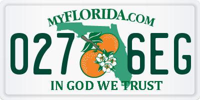 FL license plate 0276EG