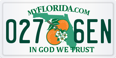 FL license plate 0276EN