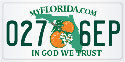FL license plate 0276EP