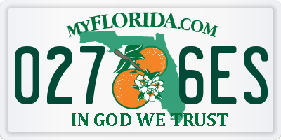 FL license plate 0276ES