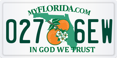 FL license plate 0276EW