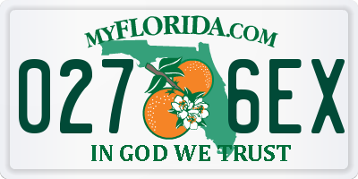 FL license plate 0276EX