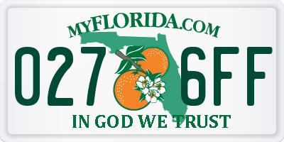 FL license plate 0276FF