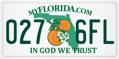 FL license plate 0276FL