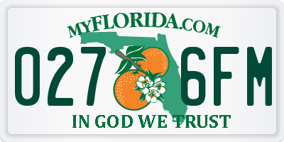 FL license plate 0276FM
