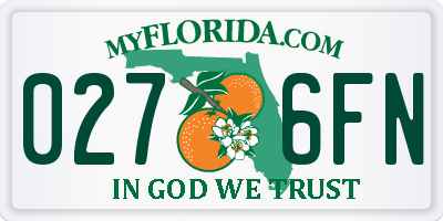 FL license plate 0276FN