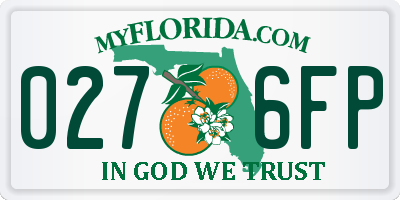 FL license plate 0276FP