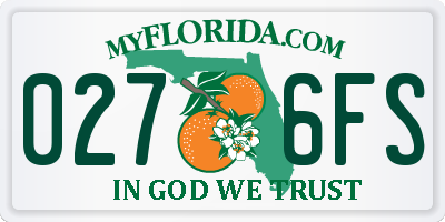 FL license plate 0276FS