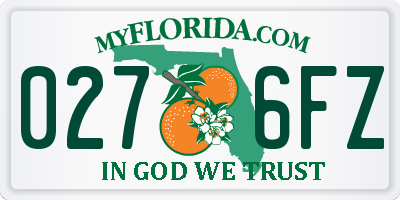 FL license plate 0276FZ