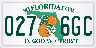 FL license plate 0276GC