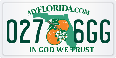 FL license plate 0276GG