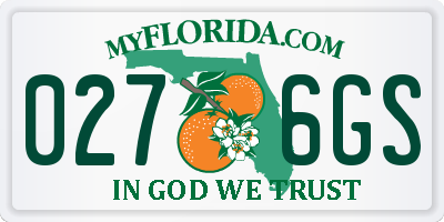 FL license plate 0276GS