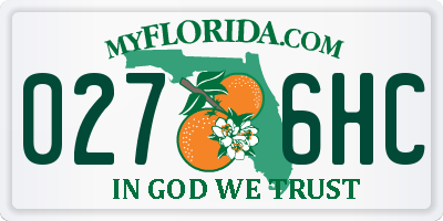 FL license plate 0276HC