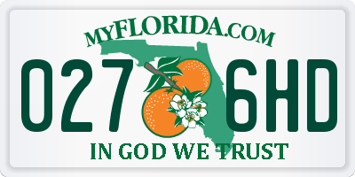 FL license plate 0276HD