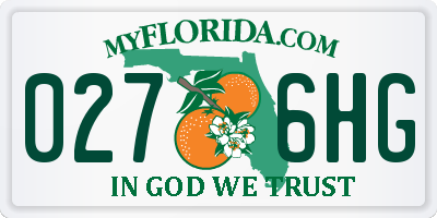 FL license plate 0276HG