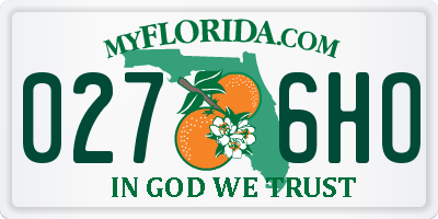 FL license plate 0276HO