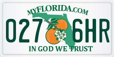 FL license plate 0276HR