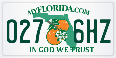 FL license plate 0276HZ